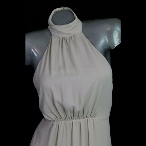 Show Me Your Mumu Colette Collar Halter Maxi Dress Show Me The Ring Crisp XS - Picture 6 of 10